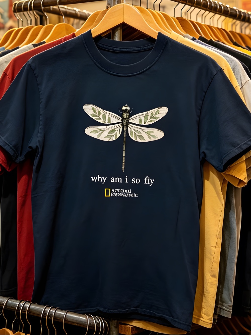 National Geographic "Why Am I So Fly"Tee Gildan Women’s Black T-shirt
